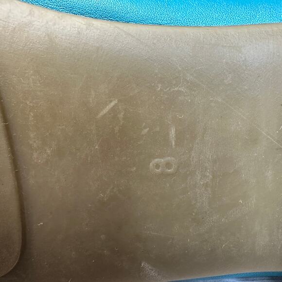 Westies Vtg Loafer Womens 8 Teal Leather Flat Slip On Round Toe White Stitching - Picture 7 of 11